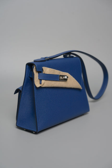Hermes Kelly Sellier Desordre in Bleu Saphir Palladium (Brand New)