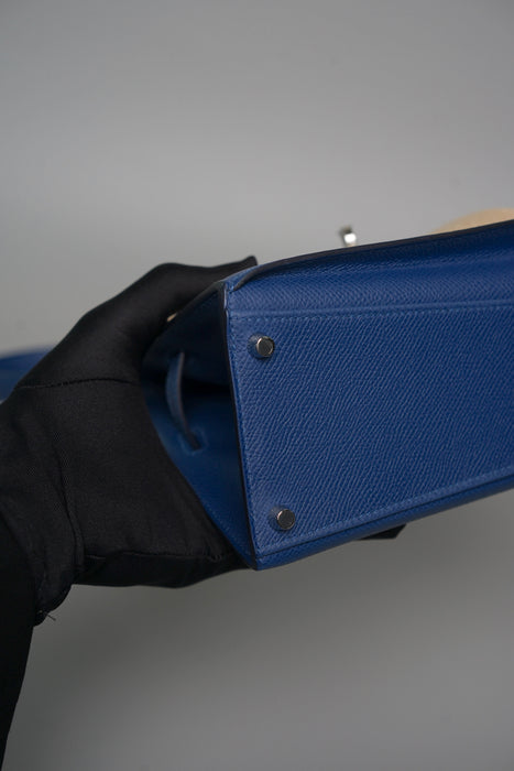 Hermes Kelly Sellier Desordre in Bleu Saphir Palladium (Brand New)