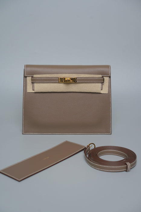 Hermes Kelly Danse in Etoupe Evercolor Ghw (Brand New)