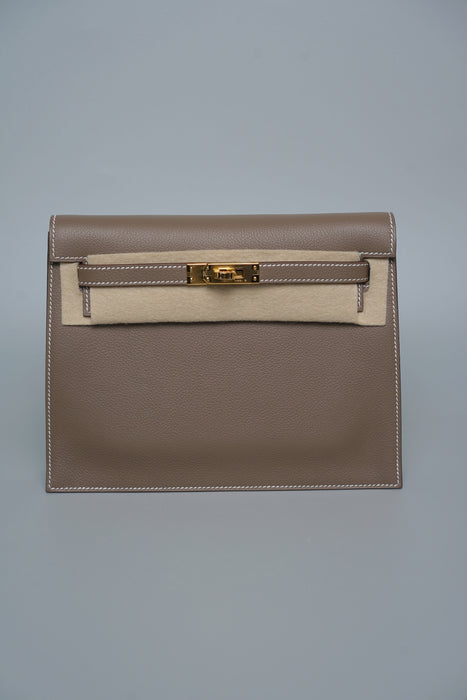 Hermes Kelly Danse in Etoupe Evercolor Ghw (Brand New)