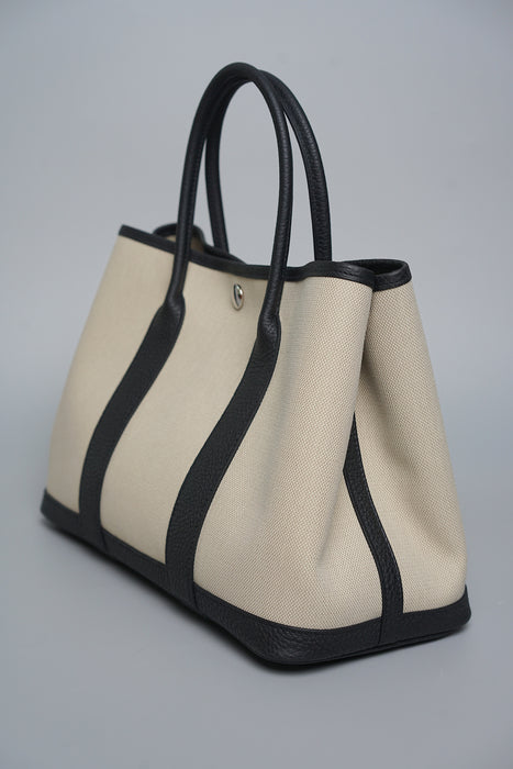 Hermes Garden Party 30 in Beton/Noir Phw (Brand New)