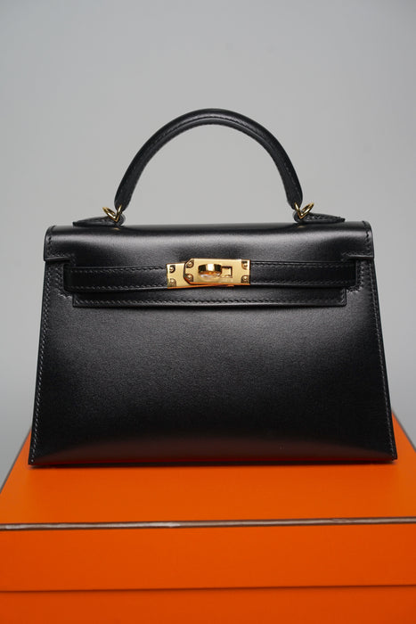 Hermes Kelly 20 in Noir Box Ghw (Brand New)
