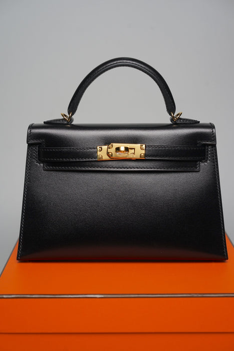 Hermes Kelly 20 in Noir Box Ghw (Brand New)
