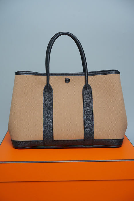 Hermes Garden Party 30 in Chai/Noir Phw