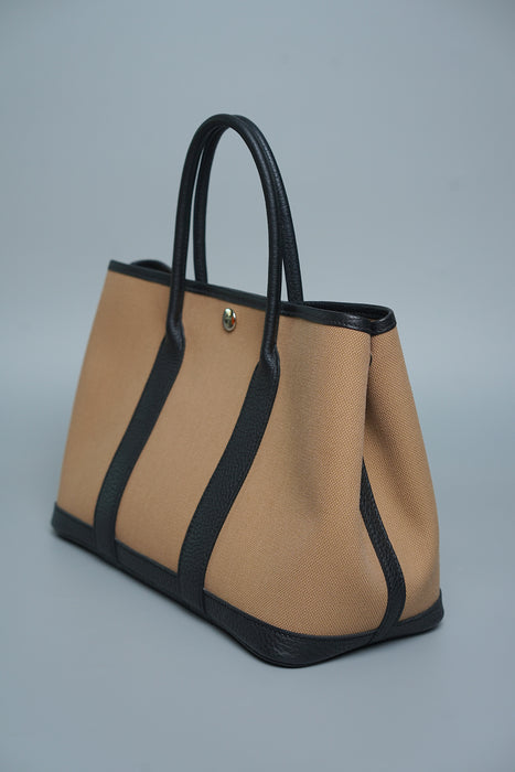 Hermes Garden Party 30 in Chai/Noir Phw