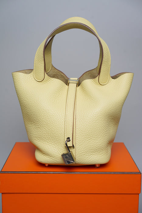 Hermes Picotin 18 in Jaune Poussin Phw