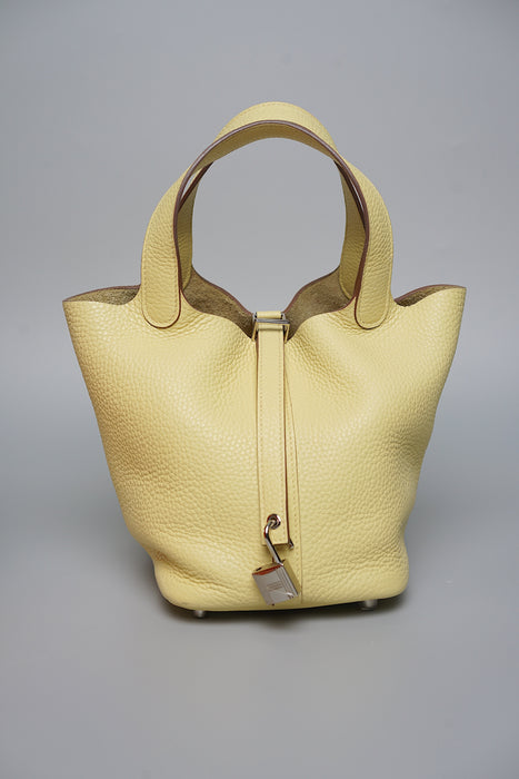Hermes Picotin 18 in Jaune Poussin Phw