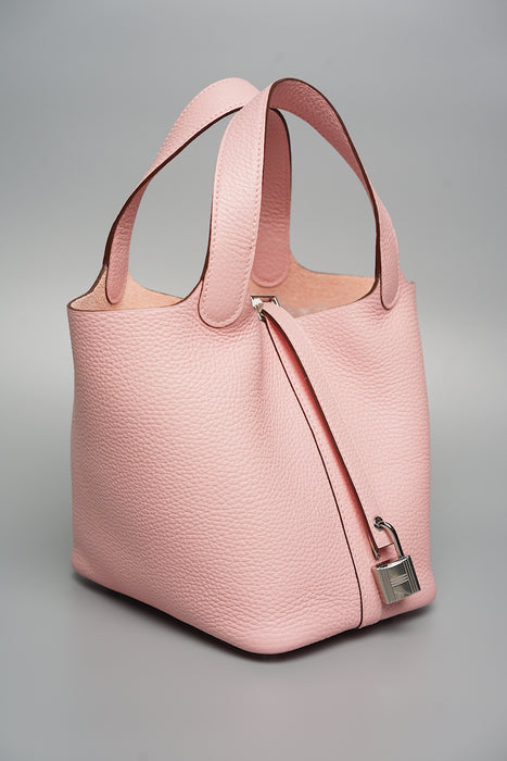 Hermes Picotin 18 in Rose Sakura Phw (Brand New)