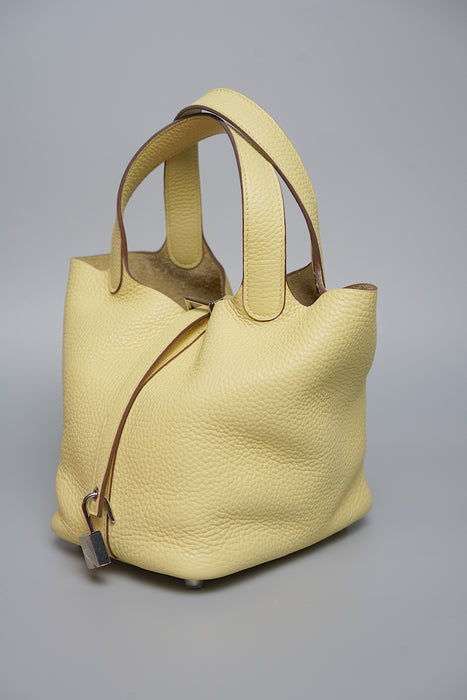 Hermes Picotin 18 in Jaune Poussin Phw