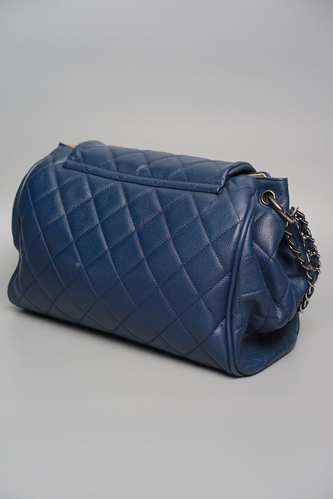 Chanel Accordian Flap Bag in Navy Caviar