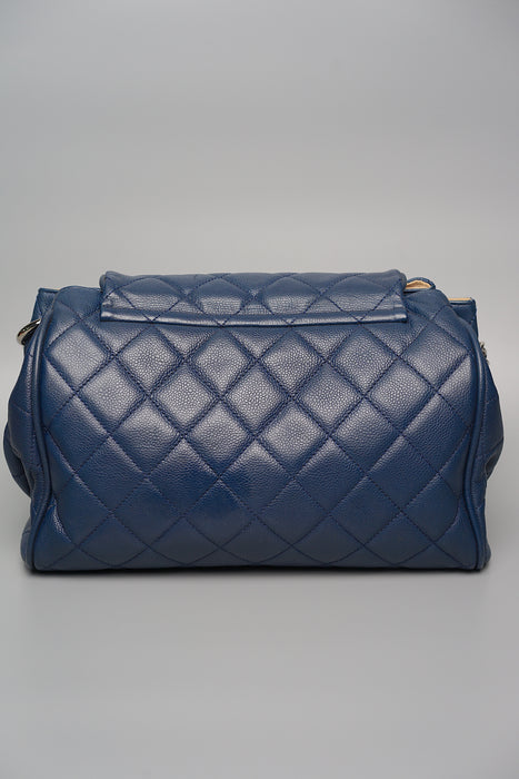 Chanel Accordian Flap Bag in Navy Caviar