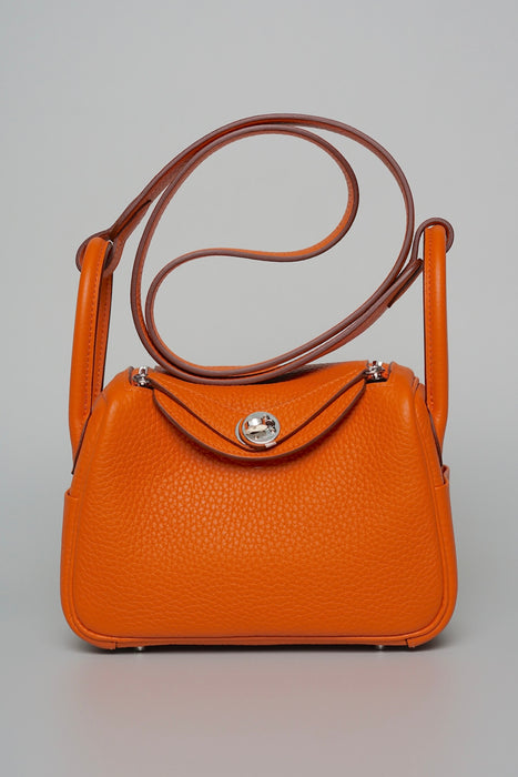 Hermes Mini Lindy in Orange Clemence Phw (Brand New)