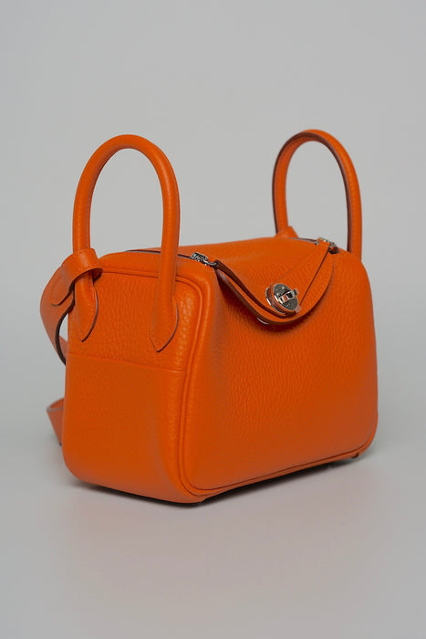 Hermes Mini Lindy in Orange Clemence Phw (Brand New)