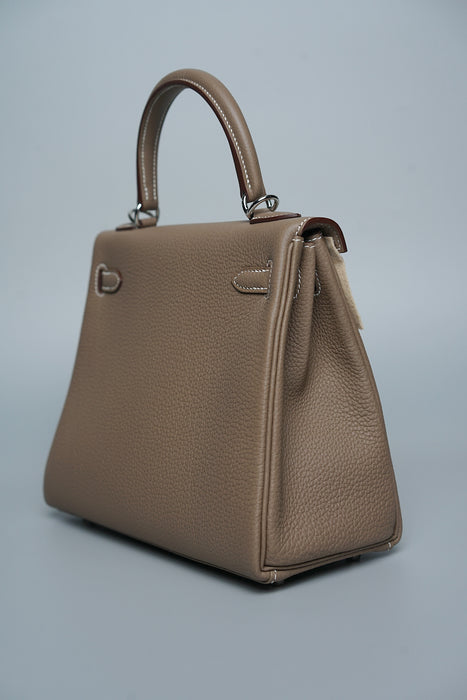 Hermes Kelly 25 in Etoupe Togo Phw (Brand New)