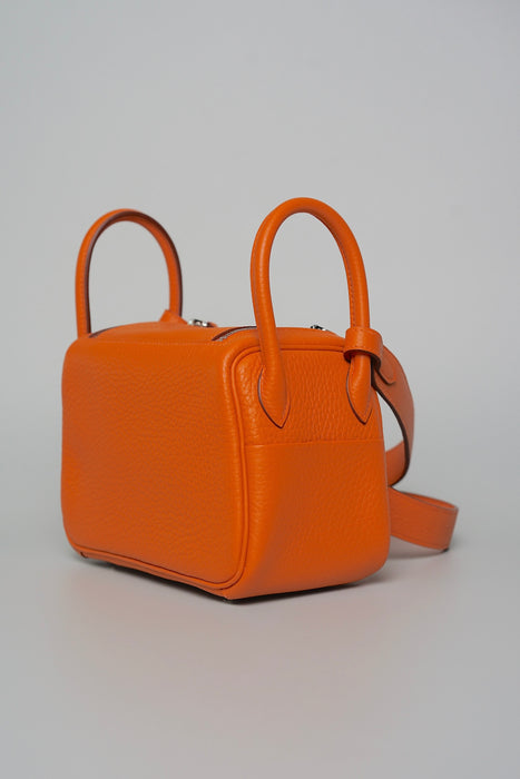 Hermes Mini Lindy in Orange Clemence Phw (Brand New)