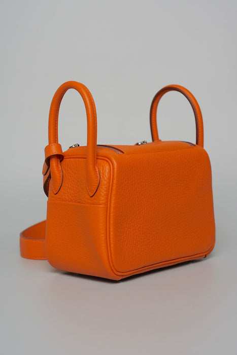 Hermes Mini Lindy in Orange Clemence Phw (Brand New)