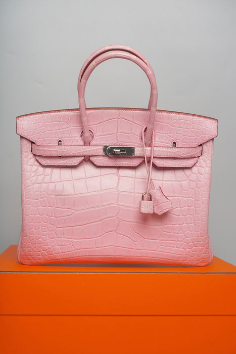 Hermes Birkin 35 in Bubblegum Matte Alligator Phw
