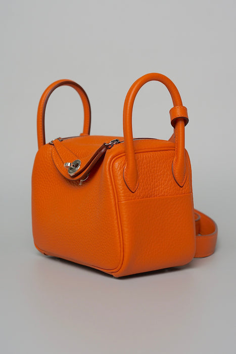 Hermes Mini Lindy in Orange Clemence Phw (Brand New)