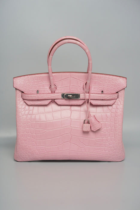 Hermes Birkin 35 in Bubblegum Matte Alligator Phw