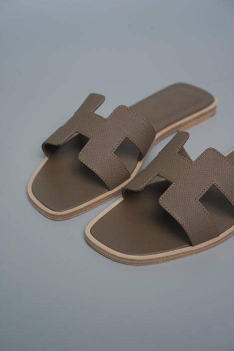 Hermes Oran Sandals in Etoupe Size 38 (Brand New)