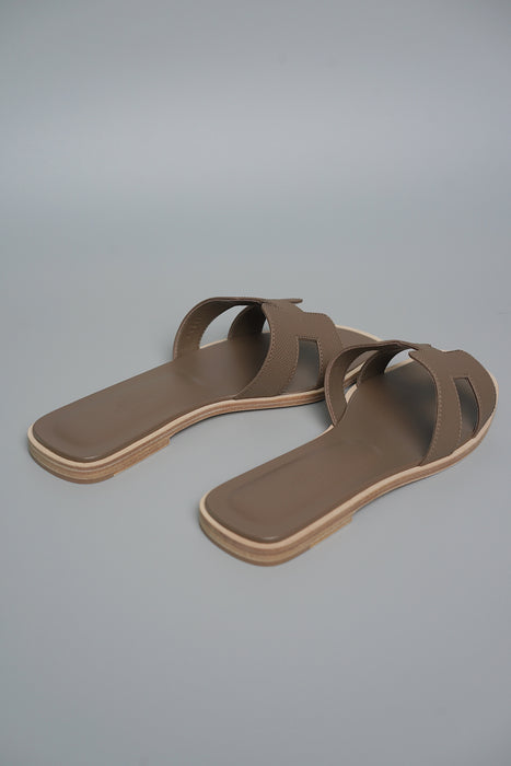 Hermes Oran Sandals in Etoupe Size 38 (Brand New)