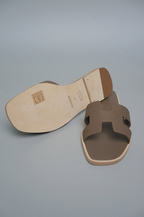 Hermes Oran Sandals in Etoupe Size 38 (Brand New)