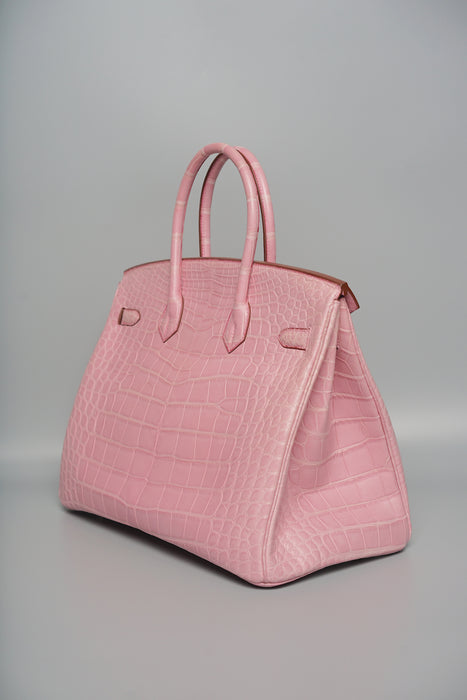 Hermes Birkin 35 in Bubblegum Matte Alligator Phw