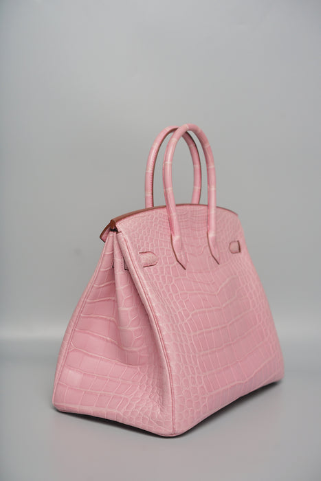 Hermes Birkin 35 in Bubblegum Matte Alligator Phw