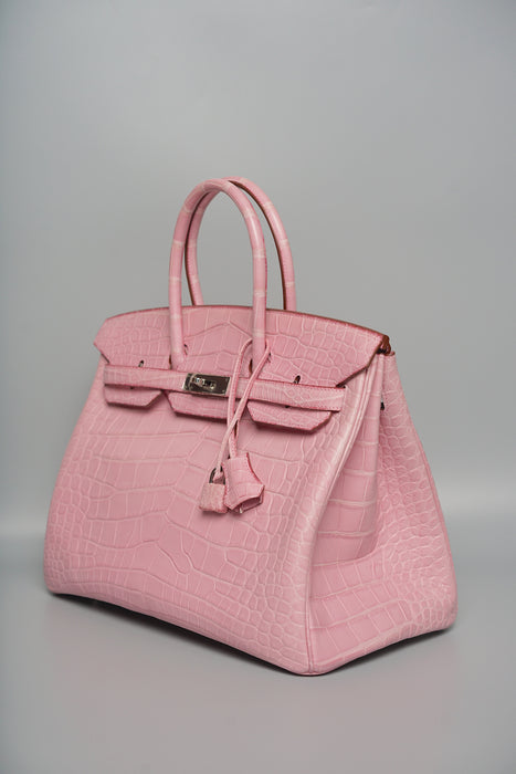 Hermes Birkin 35 in Bubblegum Matte Alligator Phw