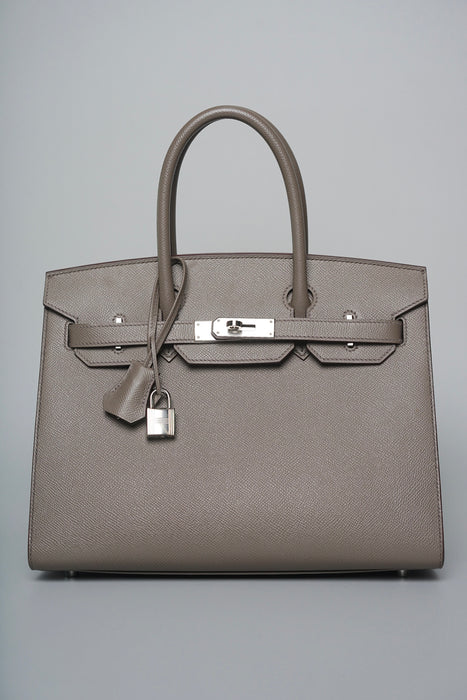 Hermes Birkin 30 Sellier in Etain Epsom Phw