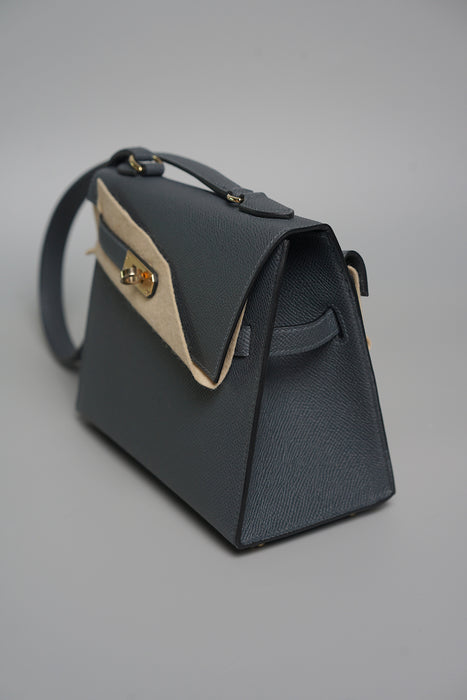 Hermes Kelly Sellier Desordre in Gris Misty Permabrass (Brand New)