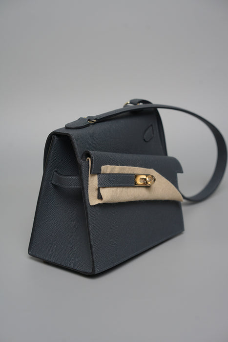 Hermes Kelly Sellier Desordre in Gris Misty Permabrass (Brand New)