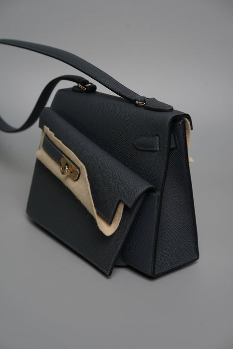 Hermes Kelly Sellier Desordre in Gris Misty Permabrass (Brand New)