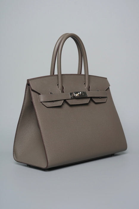 Hermes Birkin 30 Sellier in Etain Epsom Phw