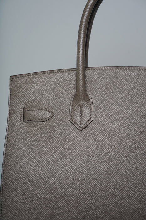 Hermes Birkin 30 Sellier in Etain Epsom Phw