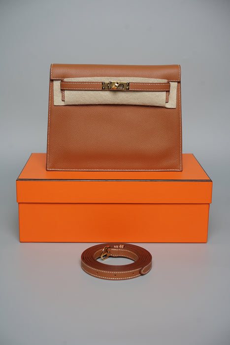 Hermes Kelly Danse in Gold Evercolor Ghw (Brand New)