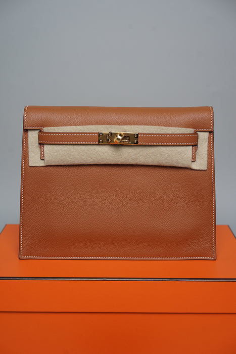 Hermes Kelly Danse in Gold Evercolor Ghw (Brand New)