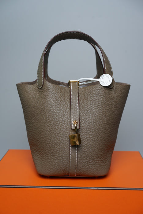Hermes Picotin 18 in Etoupe Ghw (Brand New)