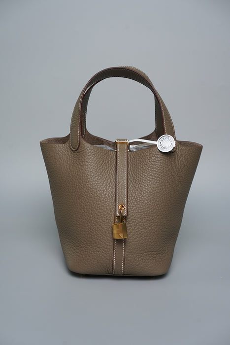 Hermes Picotin 18 in Etoupe Ghw (Brand New)