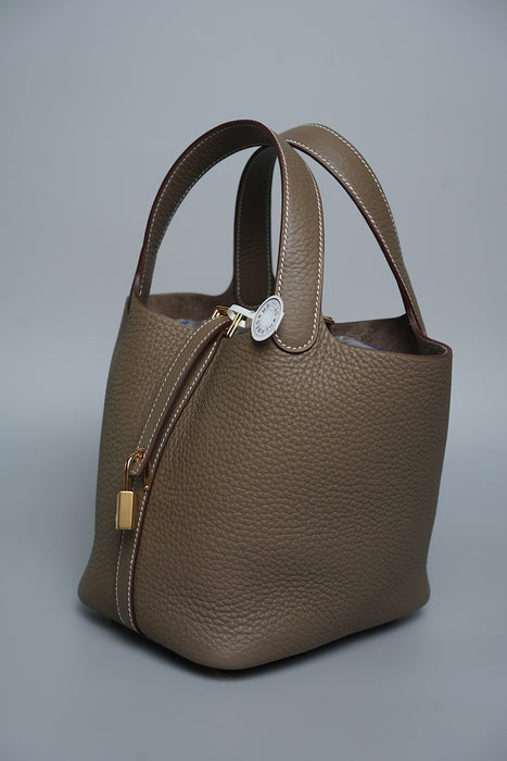 Hermes Picotin 18 in Etoupe Ghw (Brand New)