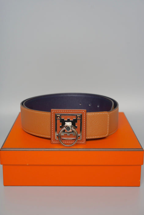 Hermes Collier de Chien CDC Belt in Epsom Swift Gold Black, Size 85 (Brand New)