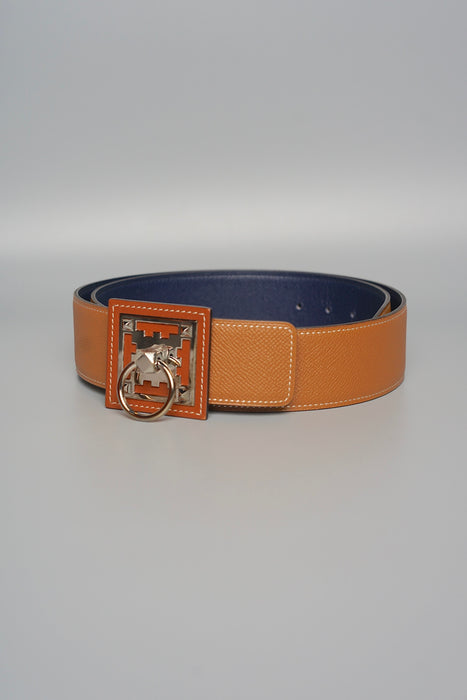 Hermes Collier de Chien CDC Belt in Epsom Swift Gold Black, Size 85 (Brand New)