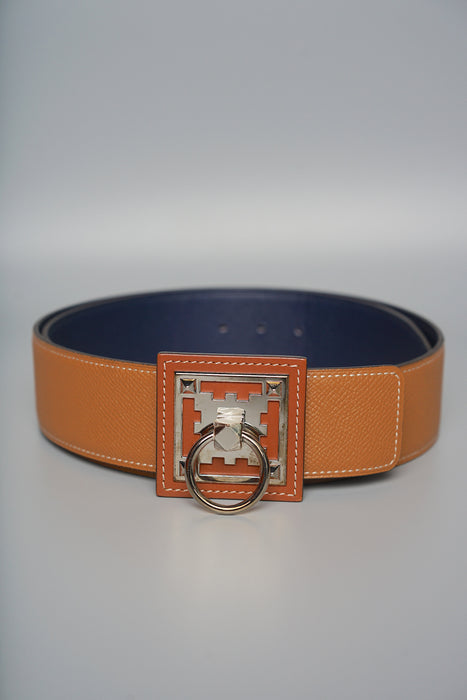 Hermes Collier de Chien CDC Belt in Epsom Swift Gold Black, Size 85 (Brand New)