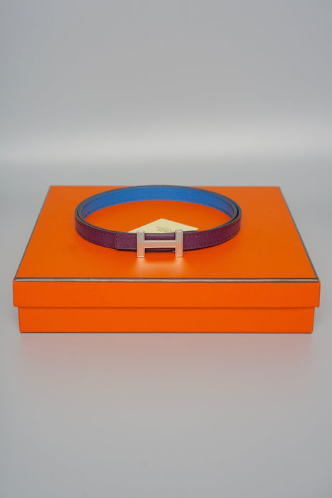 Hermes Focus Belt in Purple Blue, Size 75 (Brand New)