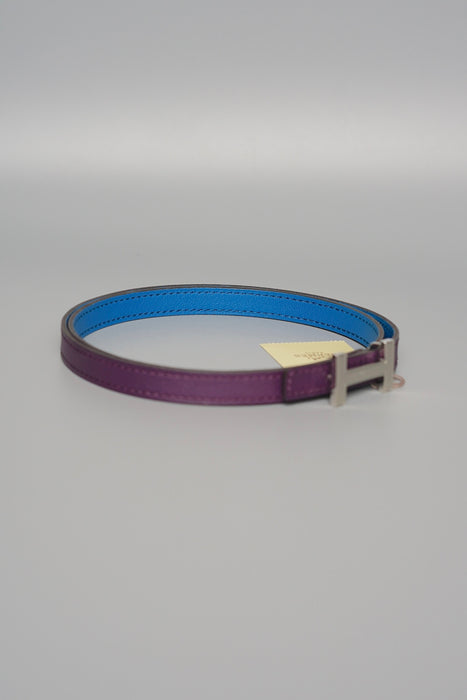 Hermes Focus Belt in Purple Blue, Size 75 (Brand New)