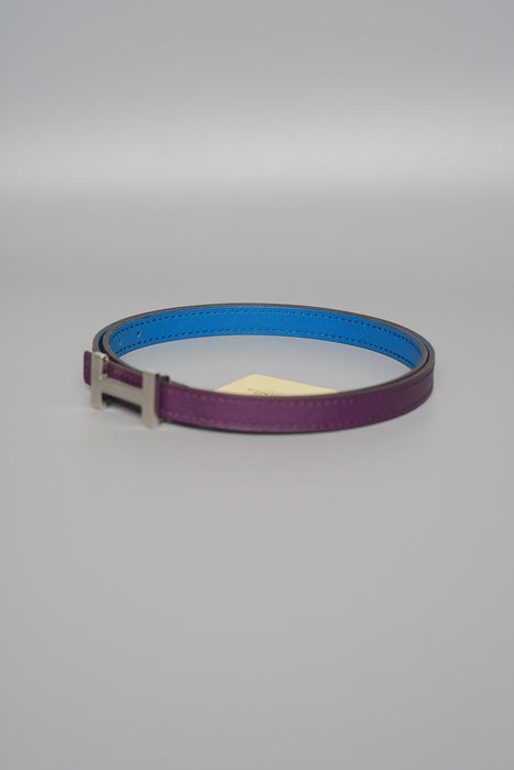 Hermes Focus Belt in Purple Blue, Size 75 (Brand New)