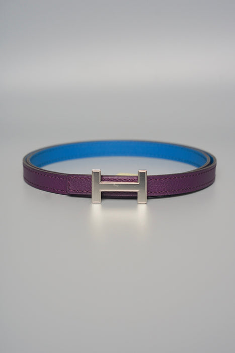 Hermes Focus Belt in Purple Blue, Size 75 (Brand New)