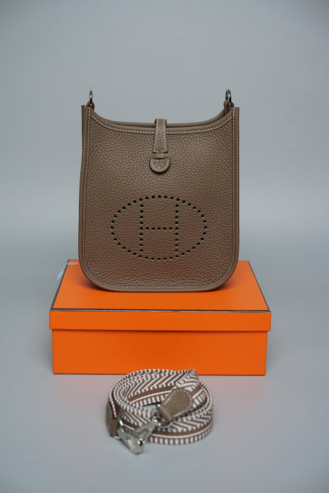 Hermes Mini Evelyne in Etoupe Phw (Brand New)