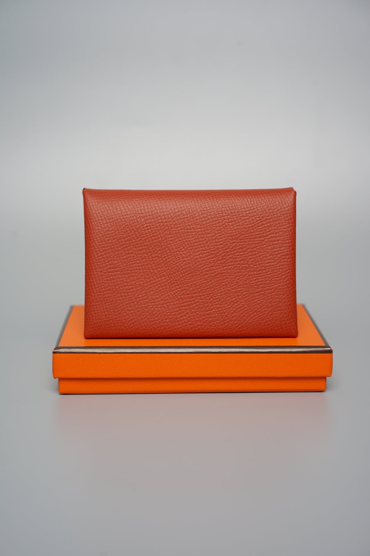 Hermes Calvi Duo Cardholder in Brique (Brand New)