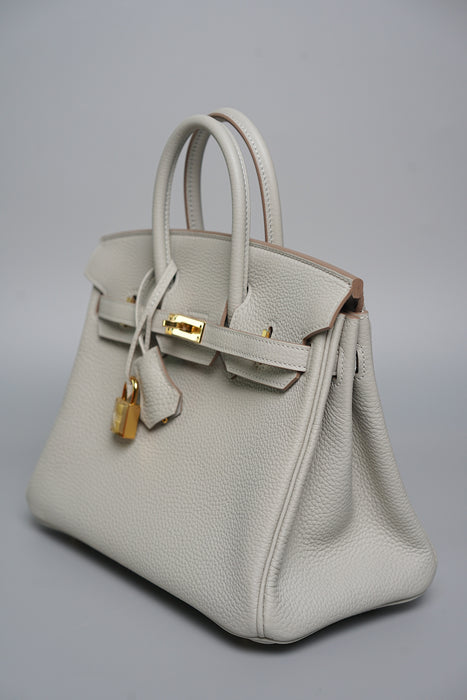 Hermes Birkin 25 in Gris Perle Togo Ghw (Brand New)